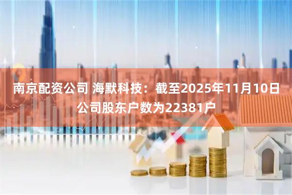 南京配资公司 海默科技：截至2025年11月10日公司股东户数为22381户